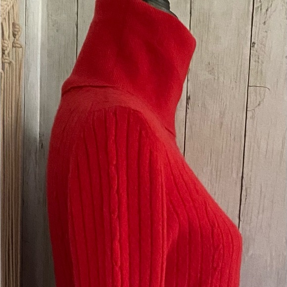 100% Cashmere Mock Neck MIDI Dress - Picture 12 of 13